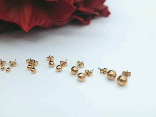 Kugel Edelstahl Ohrstecker rosegoldfarben